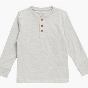 Nordstrom Kids Huxley Cotton Long Sleeve Henley Light Grey Boys XL 14-16